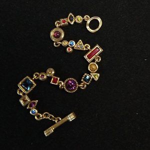 Patricia Locke BRACELET Gold Plte Swarovski Signed